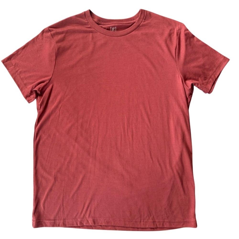 George T-Shirt Mens Large Red Short Sleeve Crew Neck Solid Casual Tee Excellent
